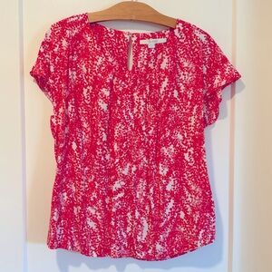 Boden Ravello v-neck silk blend blouse.